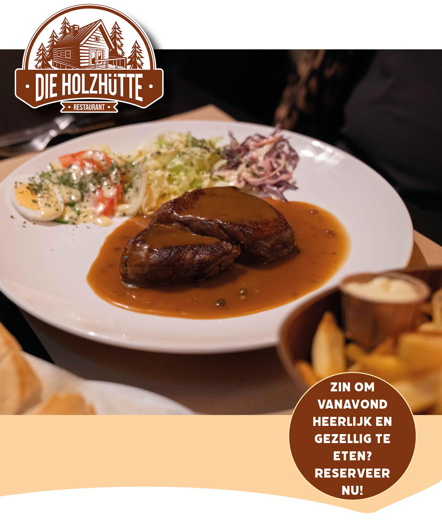 Die Holzhutte reclamebureau Magenta uit eten Die Holzhutte Millen