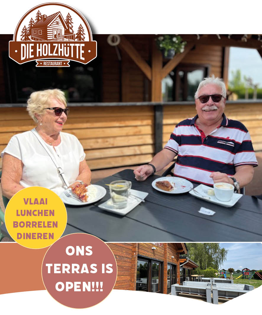 Die Holzhutte terras open vlaai diner
