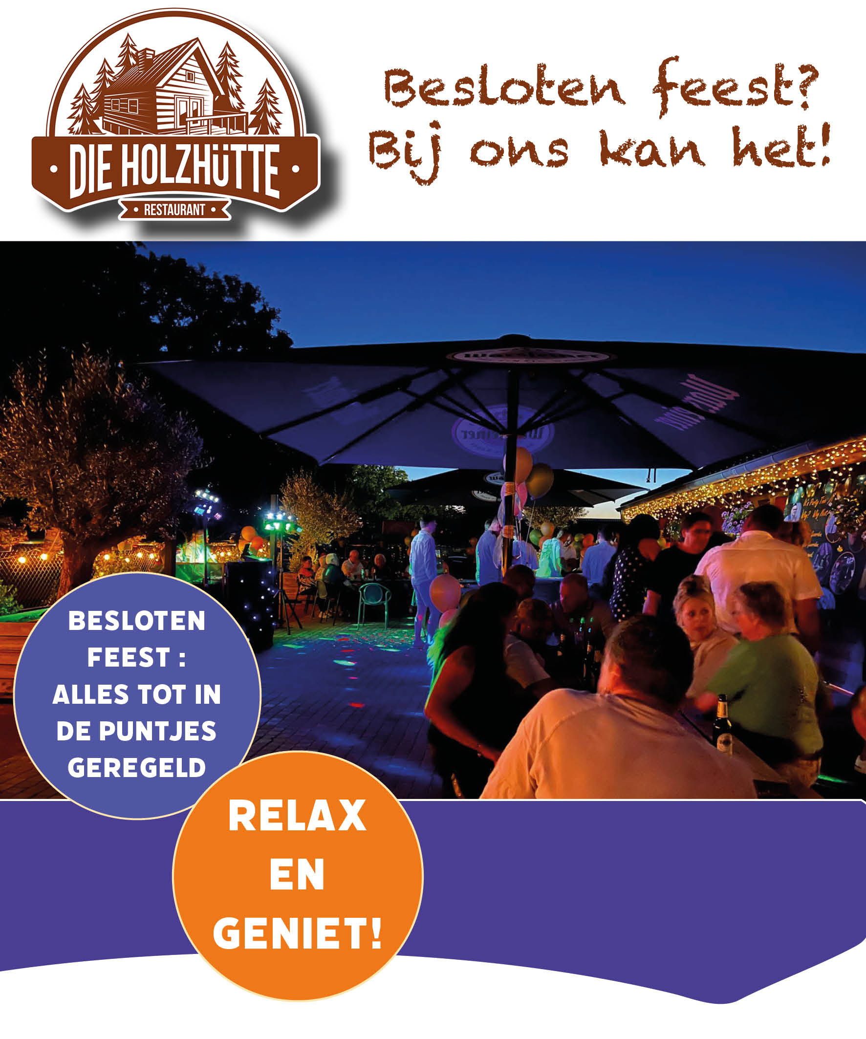 Die Holzhütte besloten feest